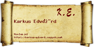 Karkus Edvárd névjegykártya